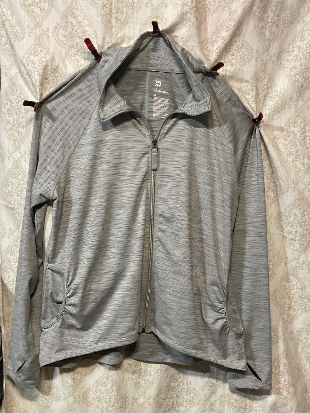 all in motion Heather Gray Full-Zip Bomber Jacket
